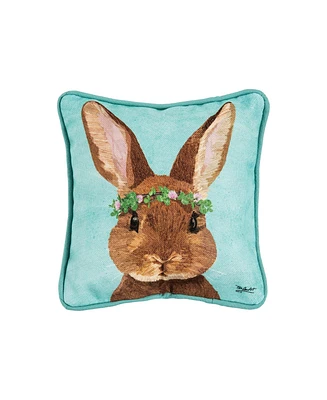 8" x 8" Clover Easter Spring Themed Bunny Spring Small/Petite Printed Accent Throw Pillow