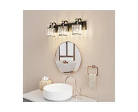 gaomon Modern Crystal Bathroom Vanity Lights Black Bathroom Light Fixtures Crystal Vanity Shower Lights Over Mirror