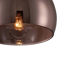 Janna 11" Modern Flush-Mount Ceiling Light Fixture Kitchen Foyer Hallway Round Brown Espresso Glass Bedroom Bathroom Entryway Living Room Indoor Offic