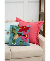 C&F Home 16" x 16" Humming Bird Floral Hooked Pillow