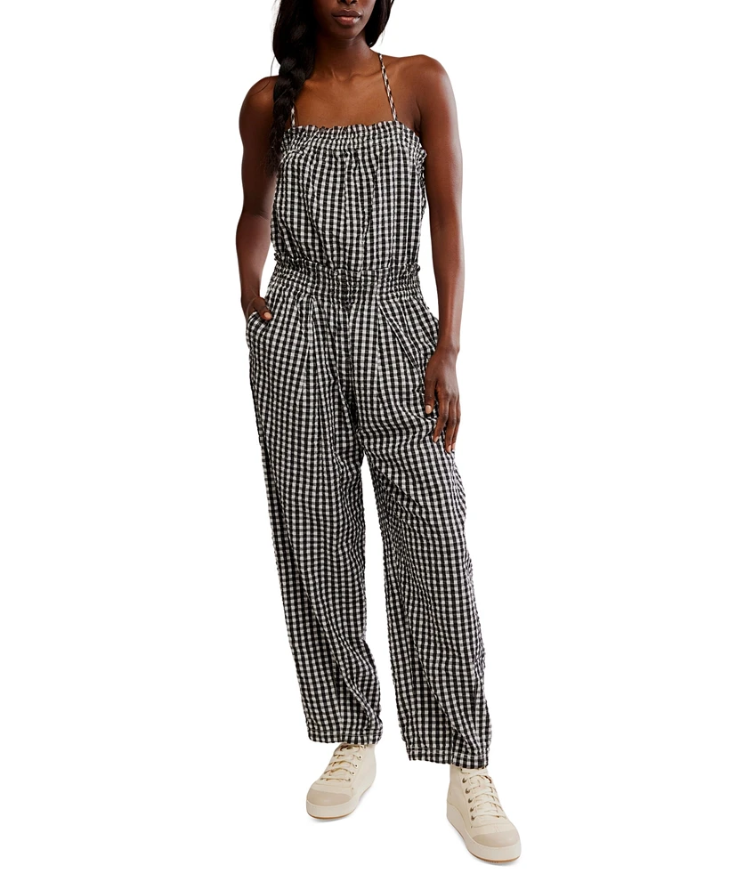 Free People Women's Retro Heatwave Gingham On Jumpsuit