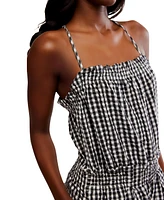 Free People Women's Retro Heatwave Gingham On Jumpsuit