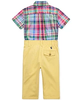 Polo Ralph Lauren Baby Plaid Poplin Shirt & Chino Pants Set