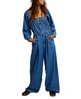 Free People Women's Clara Denim Jumpsuit