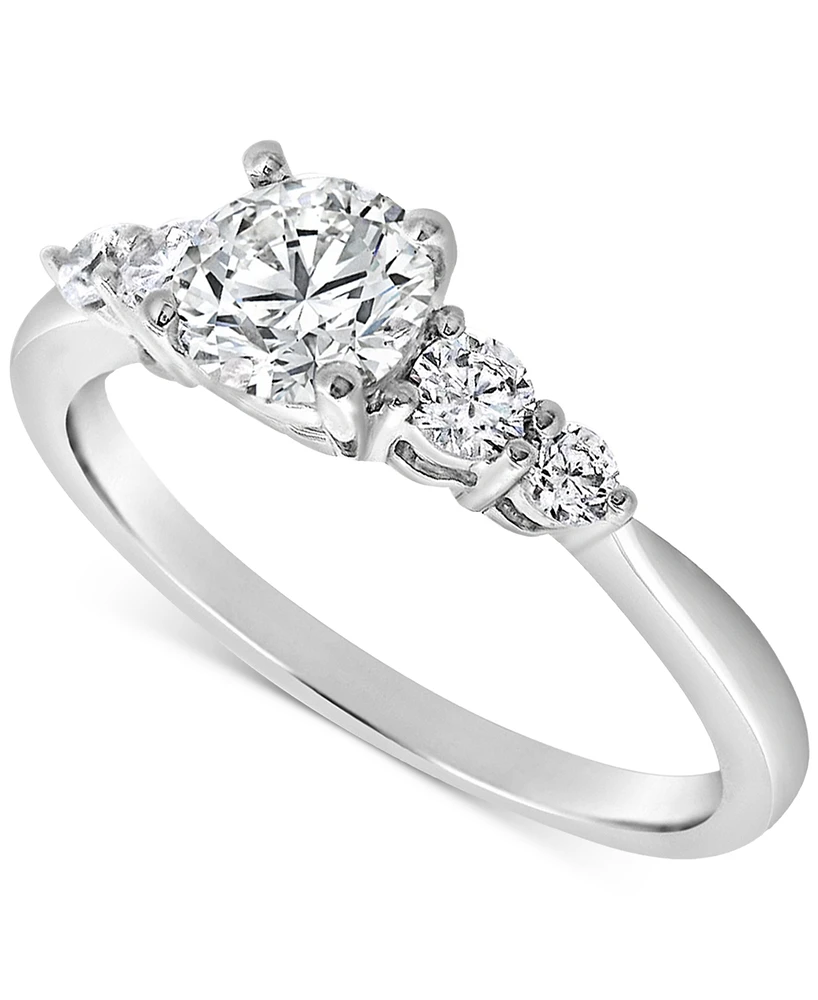 Diamond Five Stone Graduated Engagement Ring (1 ct. t.w.) in 14k White Gold