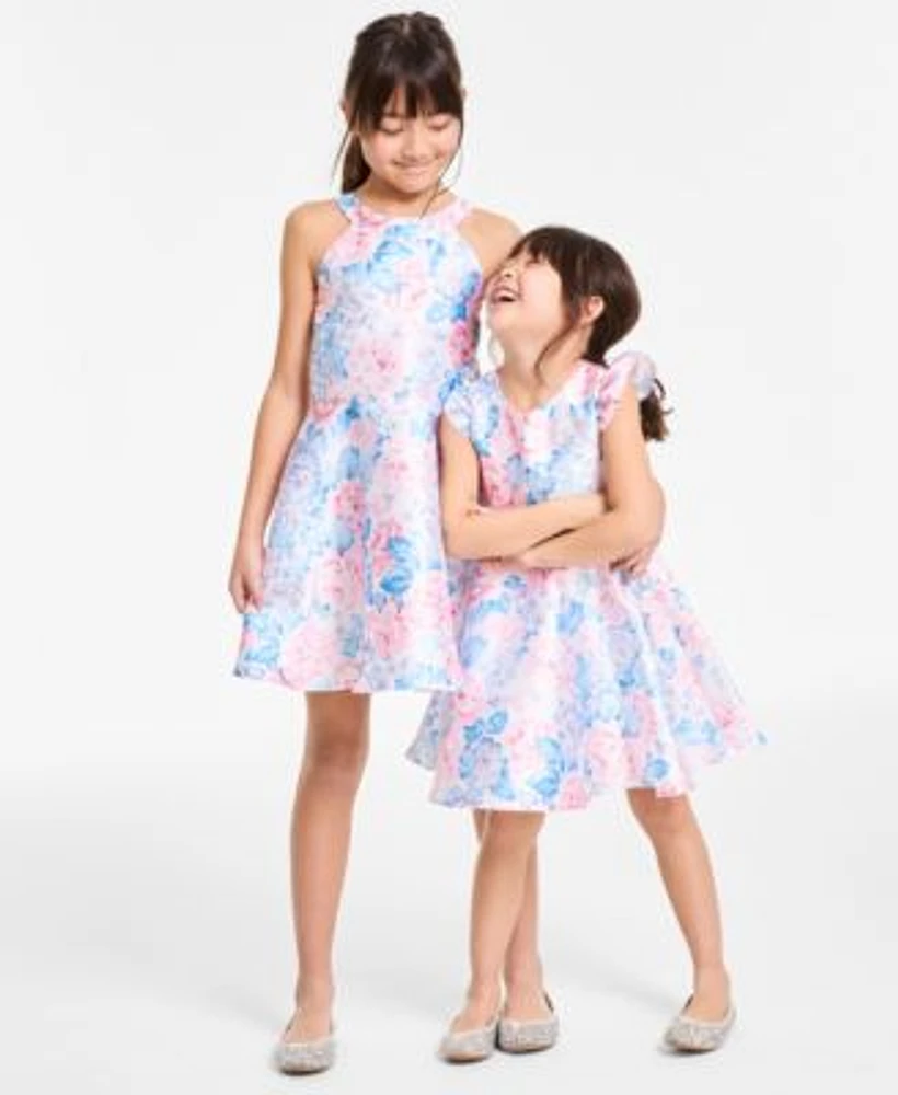 Rare Editions Girls Floral Mikado Social Dress