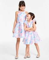 Rare Editions Girls Floral Mikado Social Dress