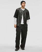 Mode of One Men's Perforated Patch Relaxed-Fit Shirt, Exclusively at Macy's