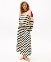 Tommy Hilfiger x Sofia Richie Grainge Women's Brenton Striped Drop-Waist Maxi Skirt