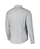 Colosseum x Wrangler Men's White Tennessee Volunteers Plaid Window Pane Long Sleeve Full-Snap Shirt