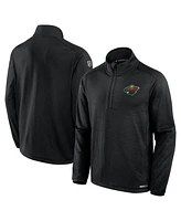 Fanatics Men's Black Minnesota Wild Authentic Pro Rink Quarter-Zip Jacket