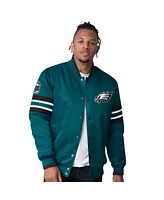 Starter Men's Midnight Green Philadelphia Eagles Scout I Full-Snap Varsity Jacket