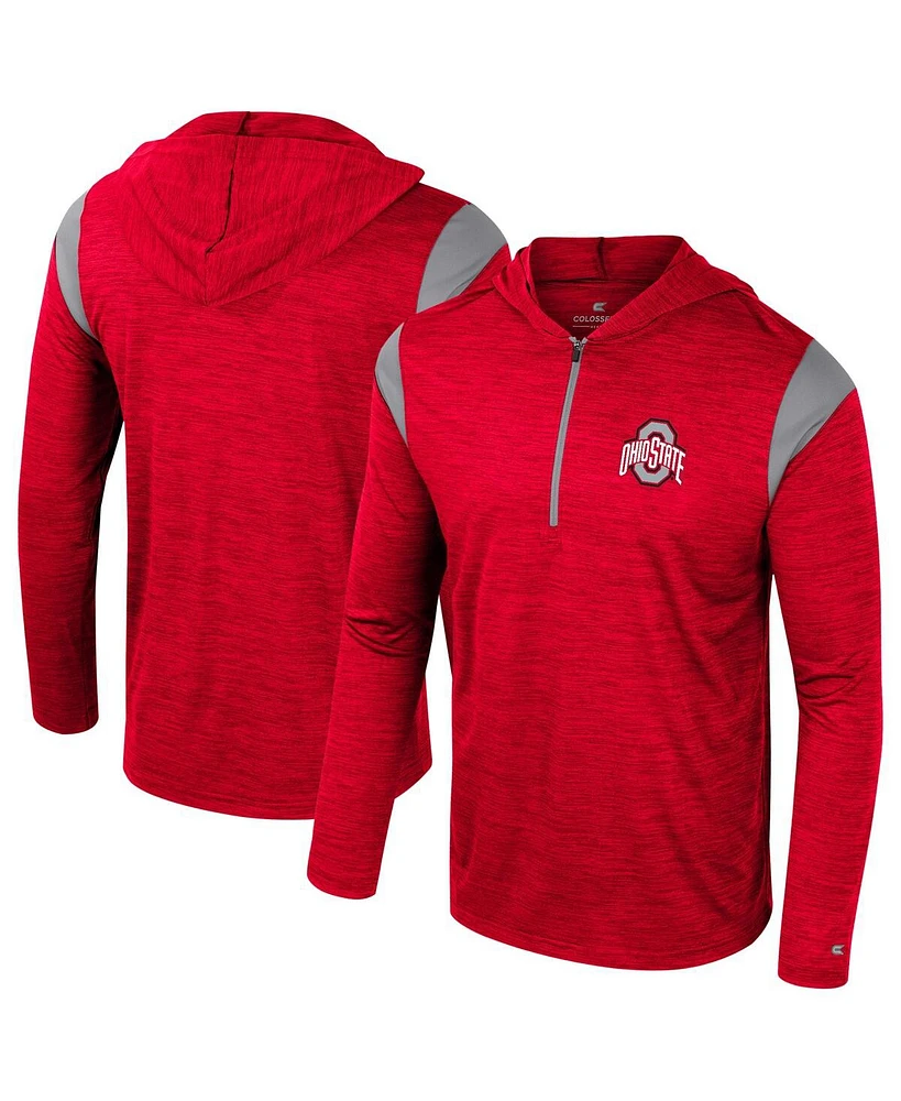 Colosseum Men's Scarlet Ohio State Buckeyes Dozer Half-Zip Windshirt