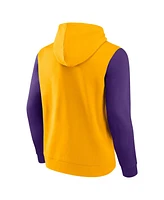 Logo Athletic Men's Yellow Los Angeles Lakers Outline Colorblock Pullover Hoodie