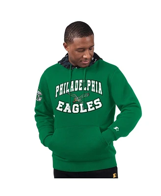 Starter Men's Kelly Green Philadelphia Eagles Thursday Night Gridiron Vintage Logo Pullover Hoodie