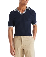 Nautica Men's Textured Sweater Polo Shirt