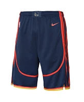 Nike Big Boys and Girls Navy Golden State Warriors 2024/25 City Edition Swingman Performance Shorts