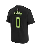 Nike Big Boys and Girls Jayson Tatum Black Boston Celtics 2024/25 City Edition Name Number T-Shirt