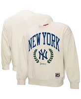 Mitchell & Ness Women's Cream New York Yankees Cooperstown Collection Laurel Pullover Sweatshirt