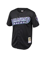 Mitchell & Ness Men's Randy Johnson Black Arizona Diamondbacks Cooperstown Collection Mesh Batting Practice Button-Up Jersey