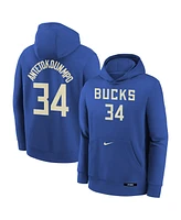 Nike Big Boys and Girls Giannis Antetokounmpo Royal Milwaukee Bucks 2024/25 City Edition Name Number Pullover Hoodie