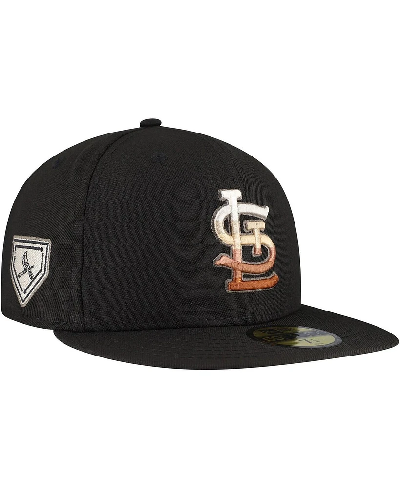 New Era Men's Black St. Louis Cardinals Dune Gradient Side Patch 59FIFTY Fitted Hat