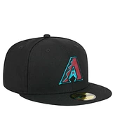 New Era Men's Black Arizona Diamondbacks Checkered Undervisor 59FIFTY Fitted Hat