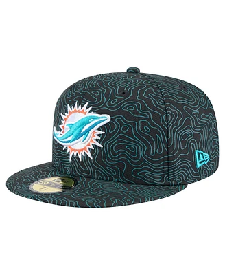 New Era Men's Black Miami Dolphins Geo 59FIFTY Fitted Hat