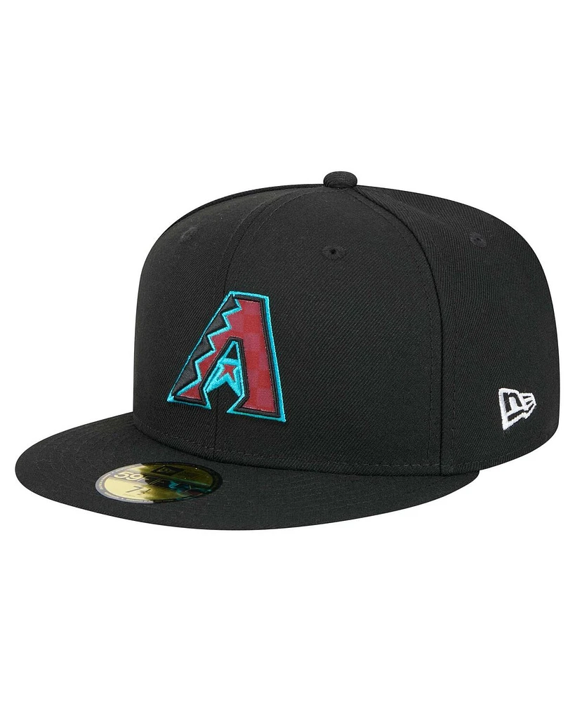 New Era Men's Black Arizona Diamondbacks Checkered Undervisor 59FIFTY Fitted Hat