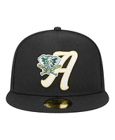 New Era Men's Black Athletics Duo Logo 2.0 59FIFTY Fitted Hat