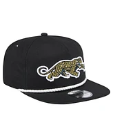 New Era Men's Black Jacksonville Jaguars Throwback Crawl Lockup Golfer Snapback Hat