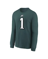 Nike Big Boys and Girls Jalen Hurts Midnight Green Philadelphia Eagles Player Name Number Long Sleeve T-Shirt