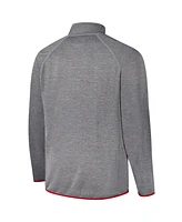 Fanatics Men's Charcoal Ohio State Buckeyes Raglan Big Tall Quarter-Zip Top