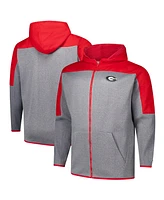 Fanatics Men's Red/Gray Georgia Bulldogs Big Tall Pieced Full-Zip Hoodie Jacket