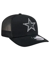 New Era Men's Black Dallas Cowboys Canvas Trucker 9SEVENTY Stretch-Snap Hat