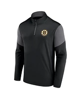 Fanatics Men's Black Boston Bruins Logo Quarter-Zip Top