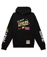 Mitchell & Ness Men's Black Los Angeles Lakers Hardwood Classics Slap Sticker Pullover Hoodie