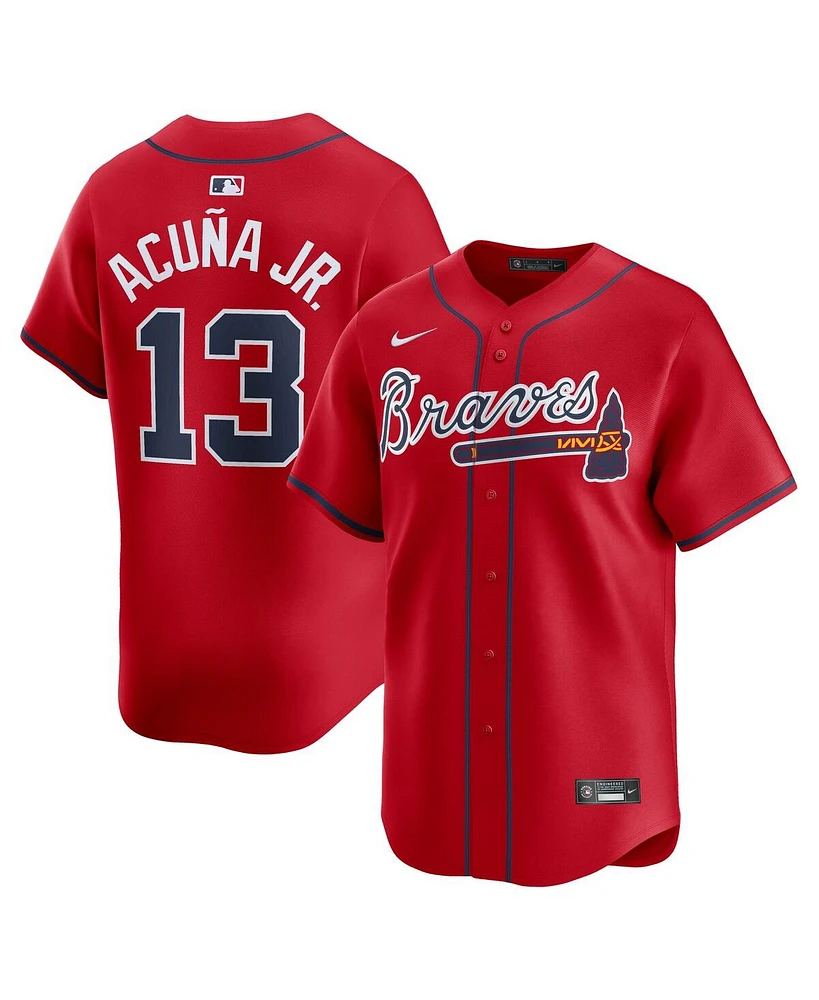 Nike Men's Ronald Acuna Jr. Red Atlanta Braves Alternate Limited Player Jersey