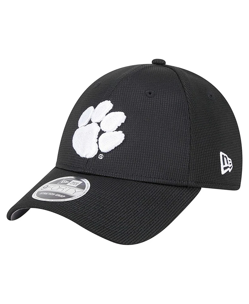 New Era Men's Black Clemson Tigers Pivot 9FORTY Stretch-Snap Adjustable Hat