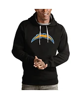 Antigua Men's Black Los Angeles Chargers Victory Pullover Hoodie