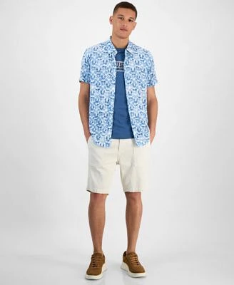Guess Mens Printed Shirt Logo T Shirt Shorts