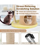 Gymax 33'' Cat Tree Indoor Cat Tower w/ Condo Sisal Scratching Post Washable Top Nest