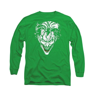 Batman Men's Joker Red On Green Long Sleeve Adult Tee / T-Shirt