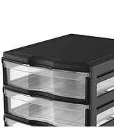 Life Story 3 Drawer Stackable Shelf Organizer Plastic Storage Drawers