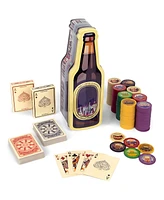 Slickblue Beers & Bluffs Poker Chip Set - Premium Chips for Casual Poker Nights and Fun Games