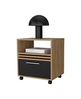 Fm Furniture Saxon Nightstand with a Drawer and Open Storage