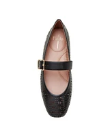 Linea Paolo Miller | Laser Cut Leather Mary Jane Flats