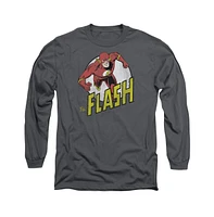 Flash Men's Dc Comics Run Long Sleeve Adult Tee / T-Shirt