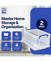 Really Useful Box 9L Storage Container with Snap Lid & Clip Lock Handle (2 Pack)