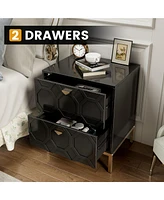 Boyel Living Wooden 2-Drawer Side Table